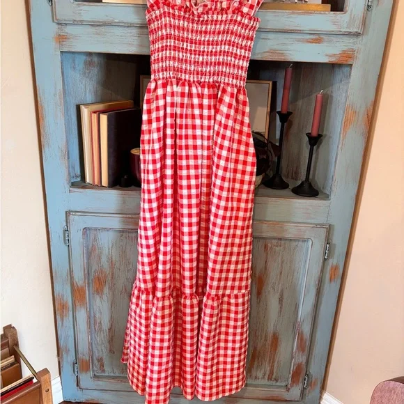 Gingham printed maxi dress med - Picture 5 of 10